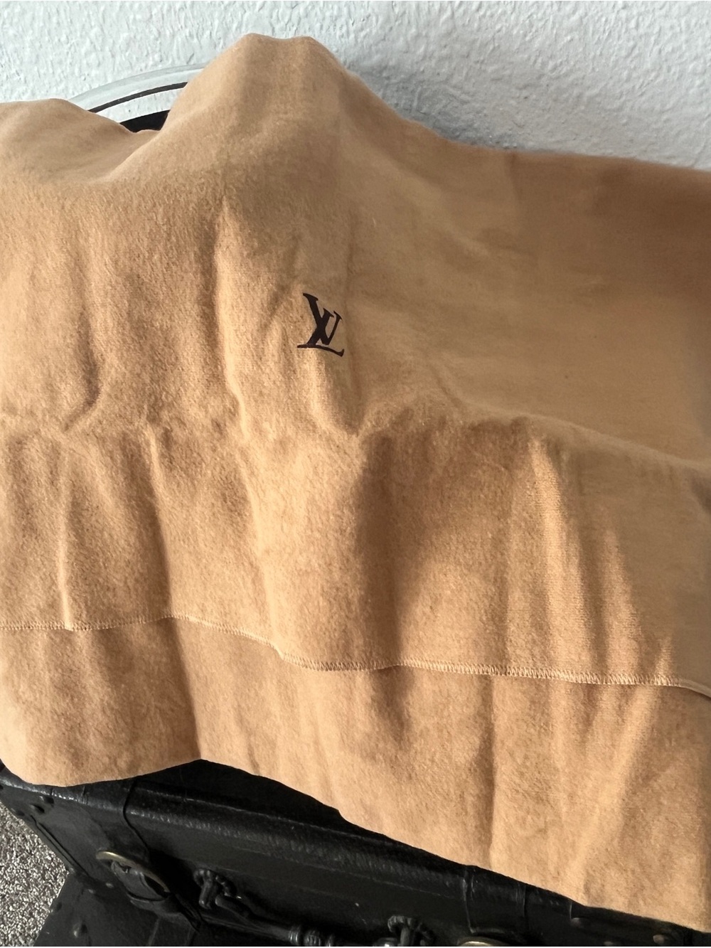 Louis Vuitton Tan Dust Cover with Brown LV Logo